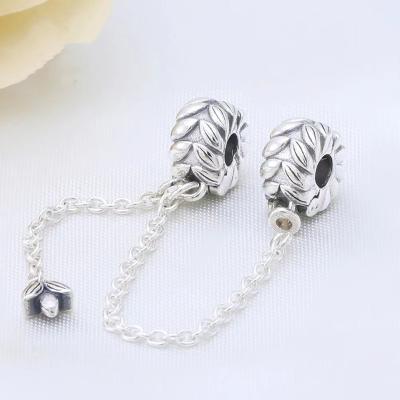 China Hot fashionable 100%925 Sterling silver jewelry set original engraved flower safety chain strap logo fitpandoraers bracelet women gift for sale