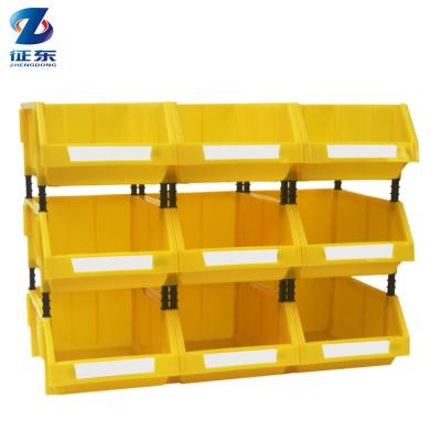 China Modern Small Shelves in Color Parts Store Sort Shelving for Large Shelf Storage Warehouse Plastic Stackable Bins for sale