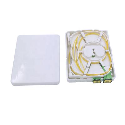 China Port Lan Smart House Outlet Terminal Box Plastic 2 Fibers FTTH Fiber Optic Distribution Box for sale