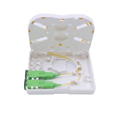 China LAN Terminal Box Plastic 2 Fiber SC Port FTTH Outlet Fiber Optic Distribution Box, PON EPON GPON Faceplate for sale