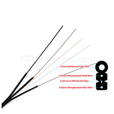 China In Supply Cheap Outdoor Duct or Aerial Fiber Optic Cable Manufacturer Steels 2 Steels 2 Core 3 Core 1core 2 4 Fiber Indoor Optic Wire Drop Ftth Cable for sale