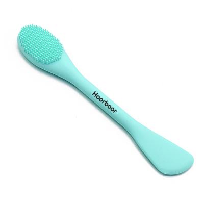 China Hoorboor 2in1 Face Peers Control Oil Remove Blackheads Sweep Facial Silicone Brush Stapula Cleansing Mask Non Battery Operated for sale