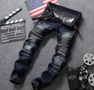 China Factory wholesale custom design QUICK DRY high end men's jeans SLIM UP elastic men's zipper STRAIGHT wrinkle men's OEM custom jeans for sale