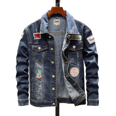 China Factory wholesale new fashion men's sheath jacket QUICK DRY long denim jacket slim casual embroidery cardigan jacket for sale