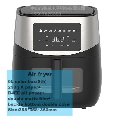 China New Commercial High Quality 6L Smart Intelligent Visual Home Air Fryer for sale