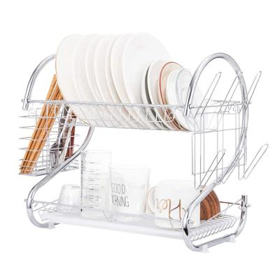 China Sustainable Dish Wash Rack With Tray Good Quality Dish Rack Plastic Organizer for sale