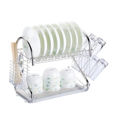 China Sustainable Kitchen Dish Drying Rack With Tray Rack Metal Plate Dish Drying Dish Rack for sale