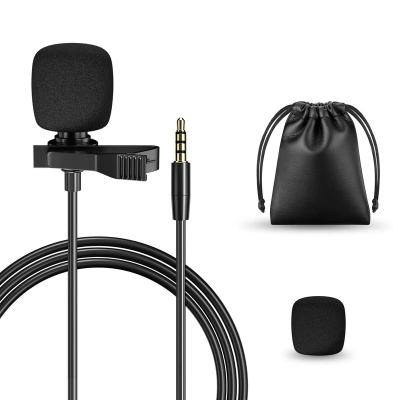 China Professional Handheld Microphone Lavalier Lapel Microphone Condenser MIC for Android iPhone Smartphone Recording for Youtube Interview Video for sale