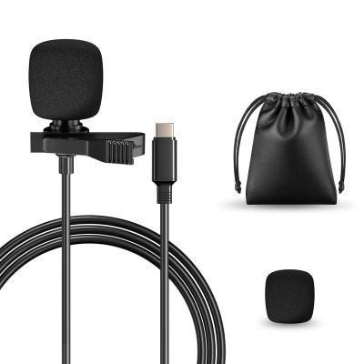 China Professional Handheld Microphone Lavalier Lapel Microphone for iPhone Android Smartphone Recording MIC for Youtube Interview Video (Type-C) for sale