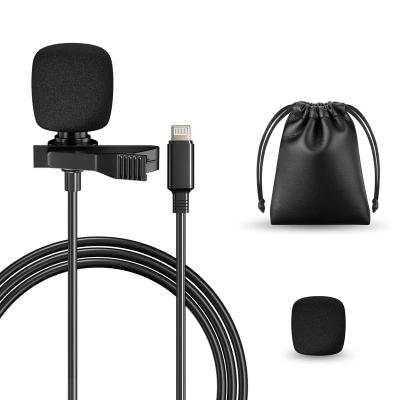 China Handheld Omnidirectional Condenser Microphone Lavalier Lapel Microphone MIC for iPhone Android Smartphone, Recording for Youtube Interview Video for sale