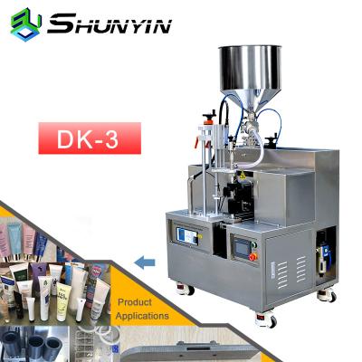 China Food Semi Automatic Small Tube Filling Sealing Machine Toothpaste Plastic Cosmetics Cream Lip Gloss Ointment Honey Gels for sale