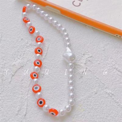 China 2022 Hot Selling Resin Correa Del Telefono Amazone Phone Chain Bead Turkish Eyes Bead INS Bead Charm For Phone Case for sale