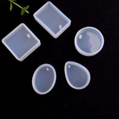 China Crystal Pendant Round Square Oval Silicone Mold Viable Drop Shaped Round Silicone Jewelry Mold for sale