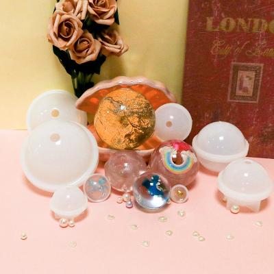 China Viable Dreamy DIY Crystal Ball Resin Mirror Decoration Dried Flower Decoration Silicone Mold for sale