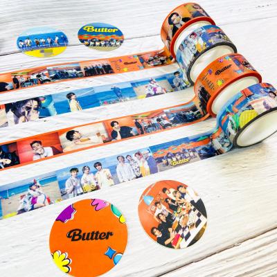 China ANTISTATIC Wholesale KPOP Idol Goods Bangtan Boys Butter Decorative Sticker Washi Tape for sale