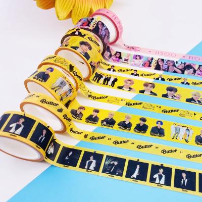 China ANTISTATIC Wholesale KPOP Idol Goods Bangtan Boys Butter Decorative Sticker Washi Tape for sale