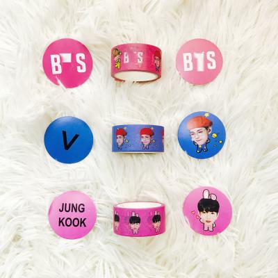 China ANTISTATIC Bangtan Boys Wholesale KPOP Idol Goods Cartoon Cute Bangtan Boys Decorative Sticker Washi Tape for sale