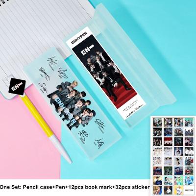 China KPOP Wholesale KPOP Idol 4pcs/set ENHYPEN Pencil Case Stationery Set for sale