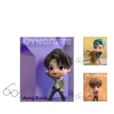 China Viable Bangtan Boys Wholesale Cute KPOP Idol Goods Cartoon Dynamite Tinytan Bangtan Boys Glass Cleaning Cloth for sale