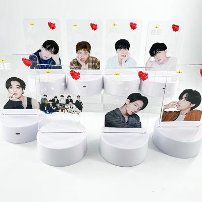 China Wholesale Kpop South Korean Idol Goods Colorful Snapshot TO BE Bangtan Boys Stand Night Light Acrylic Desk Lamp for sale