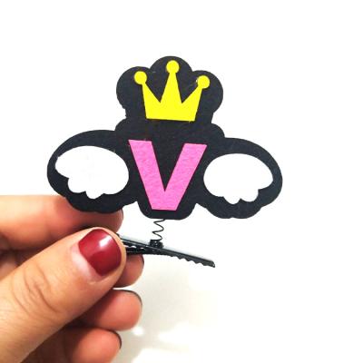 China Wholesale Goods Cartoon Boys Idol Gift Bangtan Boys KPOP Member Name Cute Bangtan Boys Hair Clip Hair Pin for sale