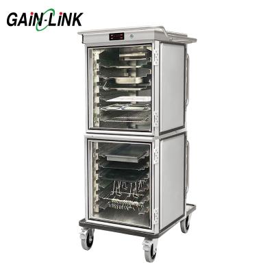 China Commercial food fwarmer restaurant hotel supplies with wheels heating display food warming cabinet for sale