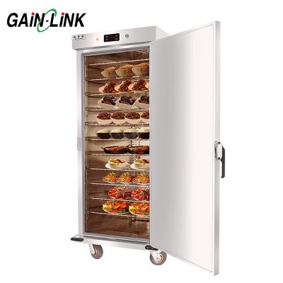 China Single Doors Food Fwarmer Mobile Food Warmer Carts 11 Layers Heated Hot Convection Cabinetstainless Steel Stake With 4 Wheels for sale