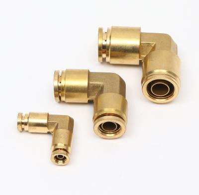 China Brass Nickel Plated Equal Metal Elbow Connector DOT Diameter Connector Adapter-Brass Pneumatic Flattening Connector for sale