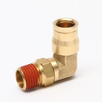 China Brass Nickel Plated Metal Elbow Connector Pneumatic Fittings Adapter Male Thread Brass Push In Fittings for sale