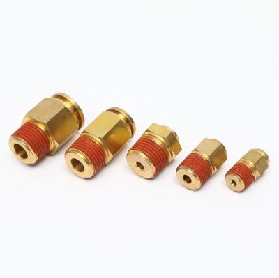 China Promotional Top Quality Brass Male NPT Straight Fixed Brass Quick Connect Pipe Fitting for sale