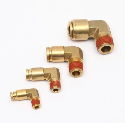 China Brass Elbow Fixed 90 Degree Male NPT Brake Fittings Dot Connector Copper Copper Brass Fitting for sale