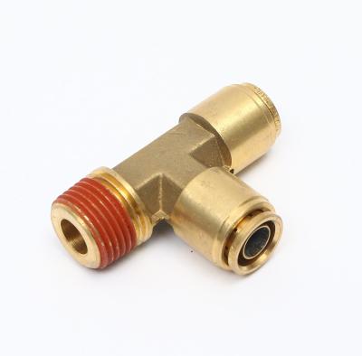 China High Quality Custom Brass Air Brake Fittings Brass Fittings Dot Male NPT Swivel Tee Brass Fittings for sale