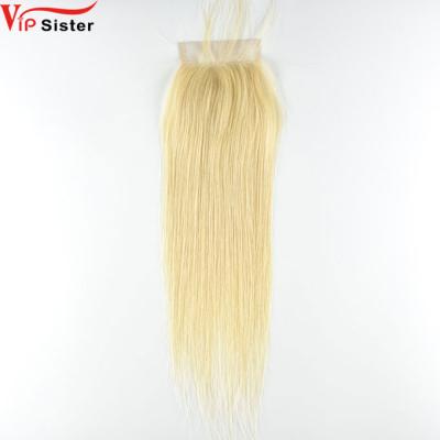 China Hot Wholesale Price #613 4x4 5x5 Blonde Straight Closure Factory Hair Factory Sale Huge Inventory In Stock for sale