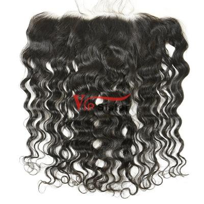 China Virgin Hair 13x4 Indian Wavy Raw Human Hair Transparent Swiss Headband With Small Knots for sale