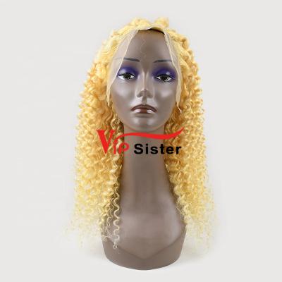 China 100% Blonde 613 Deep Curly HD 4x4 Transparent Human Hair Closure Wig,Brazilian Virgin Hair HD Lace Front Wig for sale