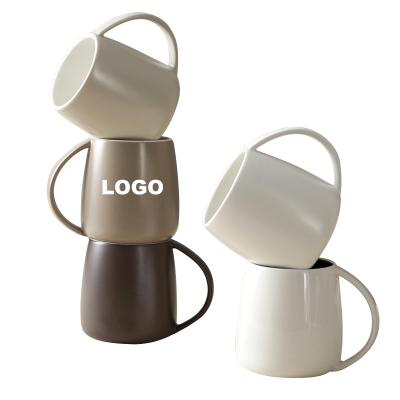 China Barber Shop Creative Ceramic Mug With Handle Office Couples Water Cup Simple Large Capacity Meeting Mug for sale