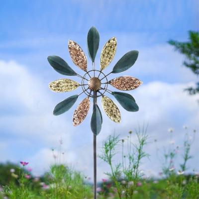 China KD Metal Wind Spinner Wholesale Kinetic Windmill Outdoor Colorful 3d Hanging Garden Decorations Flower for sale