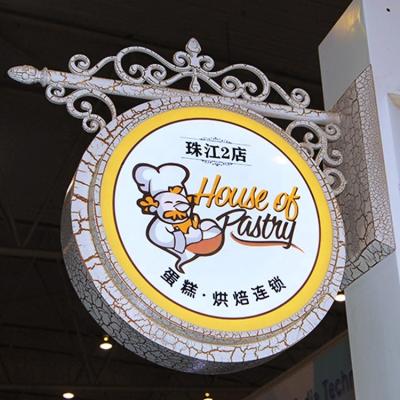 China Indoor Outdoor 3D Outdoor Advertising Round Sign Board Shops Light Box Letter Acrylic Sign Board Led Light Box for sale