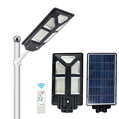 China Garden Waterproof Outdoor 100w 200w Energy Saving Human Sensor All In One Integrated Led Solar Street Light for sale