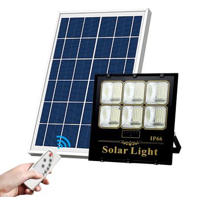 China New Design Garden Projection Lamp 100W 200W 300W IP65 LED Outdoor Waterproof Solar Flood Light for sale