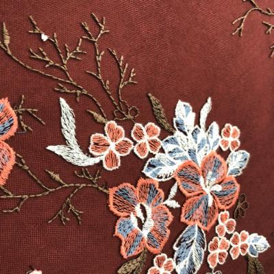 China Sustainable Elegance Flower Design Tulle Mesh Lace Fabric for sale