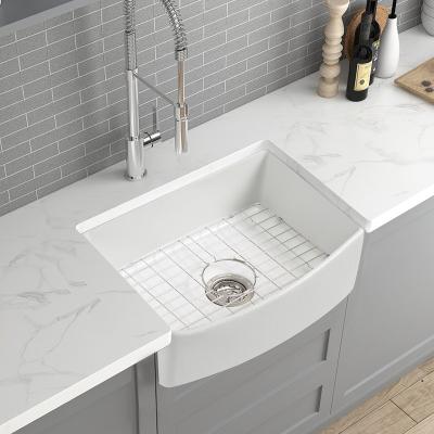 China Without Faucet Binli American Style 30 Inch Bowl Single Bowl Undermount Fireclay Ceramic Kitchen Sink BL3020A for sale