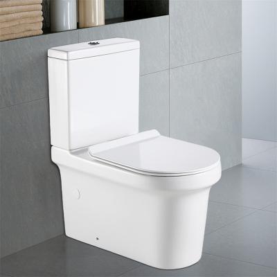 China Watermark Double-Flux BINLI White Two-Piece Rimless Toilet Watermark Close Coupled Toilet for sale