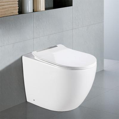 China Hidden Cistern Binli Bathroom Ceramic Floor Standing Rimless Ceramic Washdown P Trap Back To Wall Toilet For Home for sale