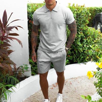 China QUICK DRY Mens Shirt 2 Pieces Sets Short Sleeve Casual Hippie T-Shirts Shorts Sets Summer Fashion Beach Outfits With Pockets for sale