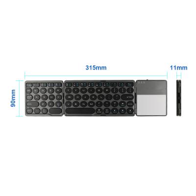 China Wholesale Competitive Price China Anti-ghosting Multi Devices Computer Wireless Foldable Keyboard With Touchpad for sale