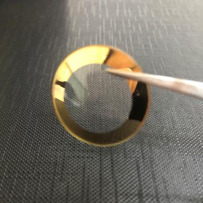 China 0.1-0.5mm Gold Sikprinting Round Domed Sapphire Crystal for sale