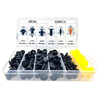 China 120PCS/set Automotive Plastic Fasteners Universal Auto Rivet Clips Fastener Plastic Rivets Clips Set Body Clips Assortment HE88 for sale