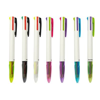 China office & Wholesale Retractable School Pen Multicolor 4 Color 1.0mm Pen Supplier In 1 Pen With Low Viscosity for sale