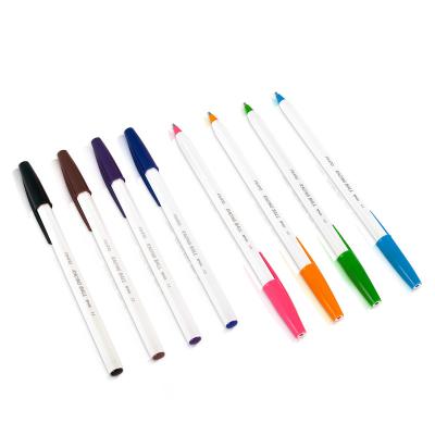 China Custom Plastic Hexagonal Barrel Pen Manufacturer Cheap Assorted Color Pen Stick Tip Pen With Hexagonal Barrel for sale